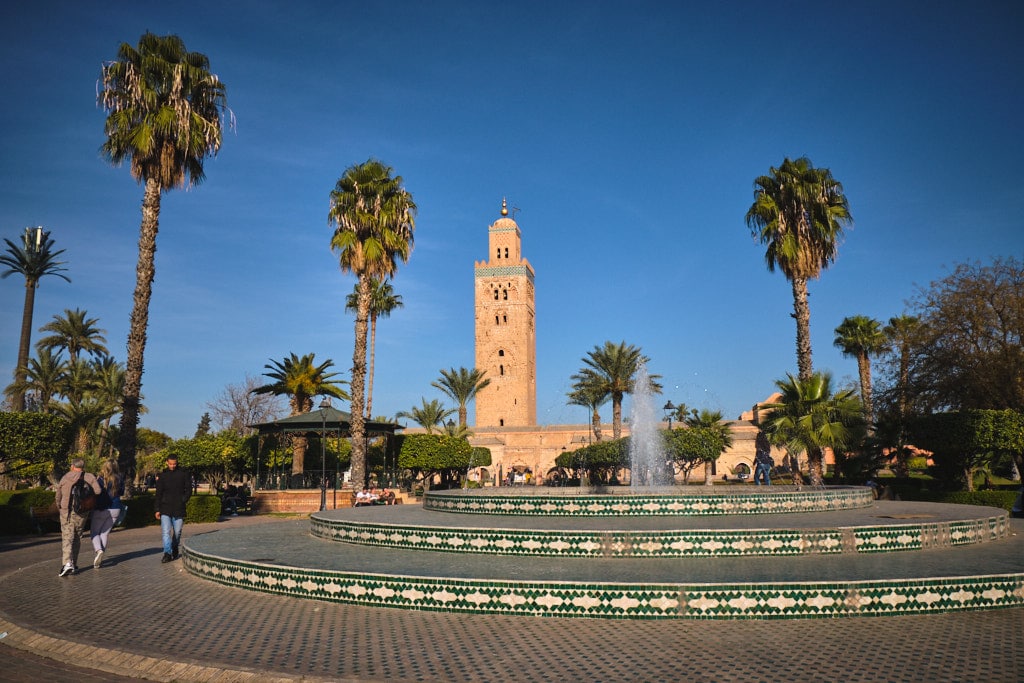 Blick auf die Koutoubia Moschee